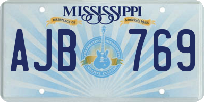 MS license plate AJB769