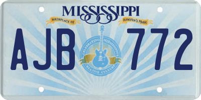 MS license plate AJB772