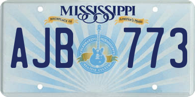 MS license plate AJB773