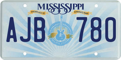 MS license plate AJB780