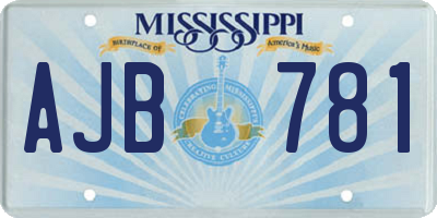 MS license plate AJB781