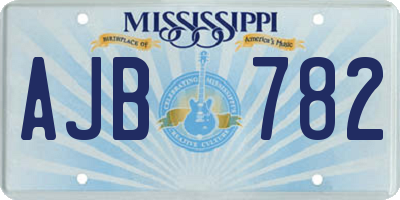 MS license plate AJB782