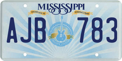 MS license plate AJB783