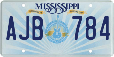 MS license plate AJB784