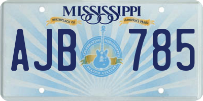 MS license plate AJB785