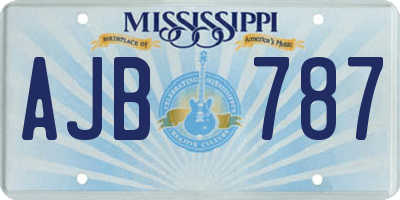 MS license plate AJB787