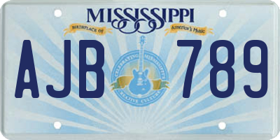 MS license plate AJB789