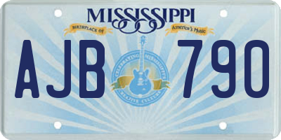 MS license plate AJB790