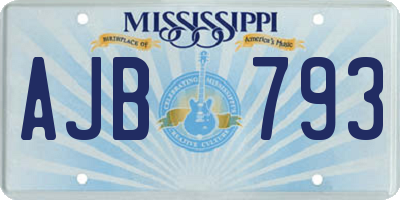 MS license plate AJB793