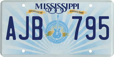 MS license plate AJB795