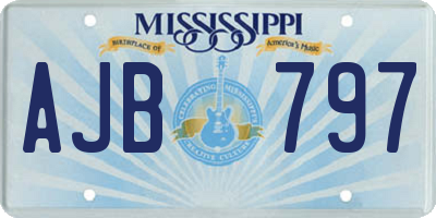 MS license plate AJB797
