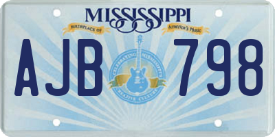 MS license plate AJB798