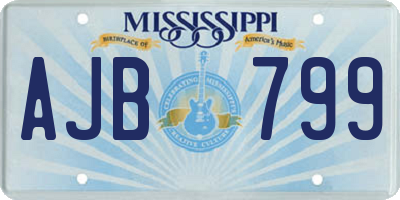 MS license plate AJB799
