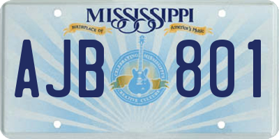 MS license plate AJB801