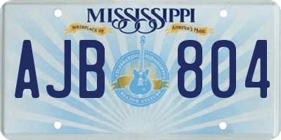 MS license plate AJB804