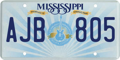 MS license plate AJB805