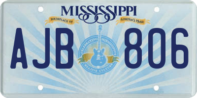 MS license plate AJB806