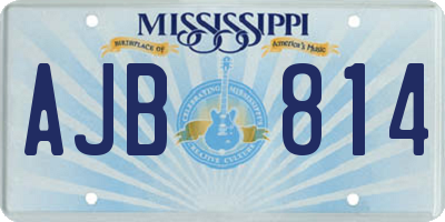 MS license plate AJB814