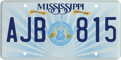 MS license plate AJB815