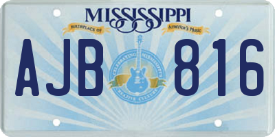 MS license plate AJB816