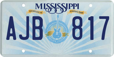 MS license plate AJB817