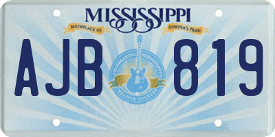 MS license plate AJB819