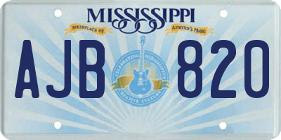 MS license plate AJB820