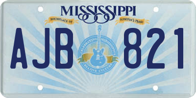 MS license plate AJB821