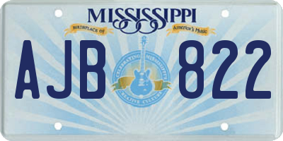 MS license plate AJB822
