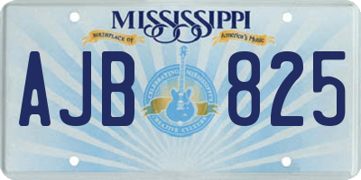 MS license plate AJB825