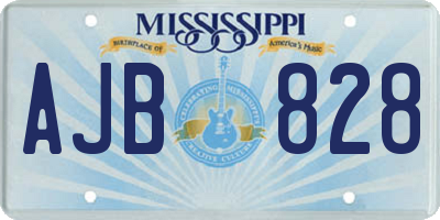 MS license plate AJB828
