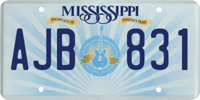 MS license plate AJB831