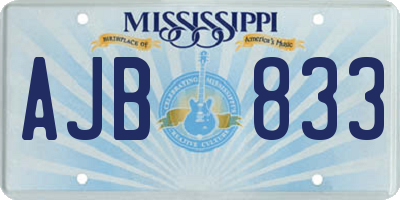 MS license plate AJB833