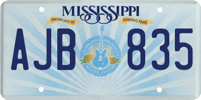 MS license plate AJB835