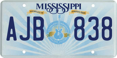 MS license plate AJB838