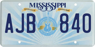 MS license plate AJB840