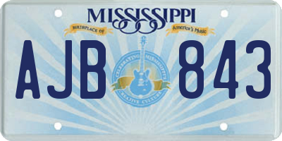 MS license plate AJB843