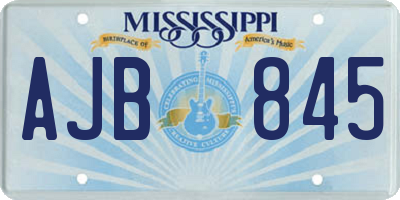 MS license plate AJB845