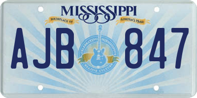 MS license plate AJB847