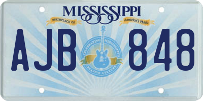 MS license plate AJB848
