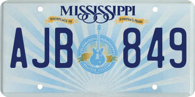 MS license plate AJB849