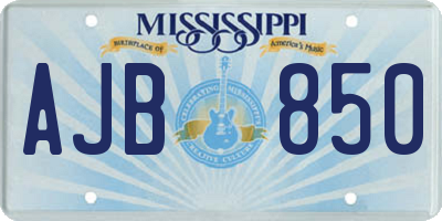 MS license plate AJB850
