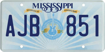 MS license plate AJB851