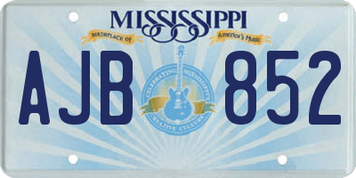 MS license plate AJB852