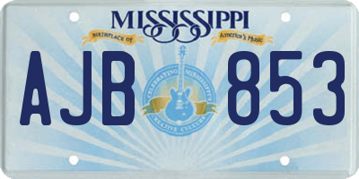 MS license plate AJB853