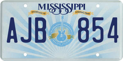 MS license plate AJB854