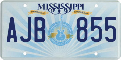 MS license plate AJB855
