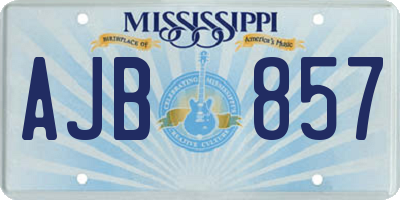 MS license plate AJB857