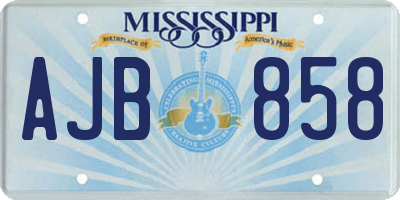 MS license plate AJB858