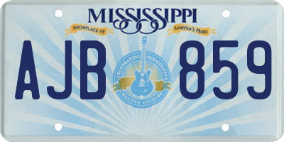 MS license plate AJB859